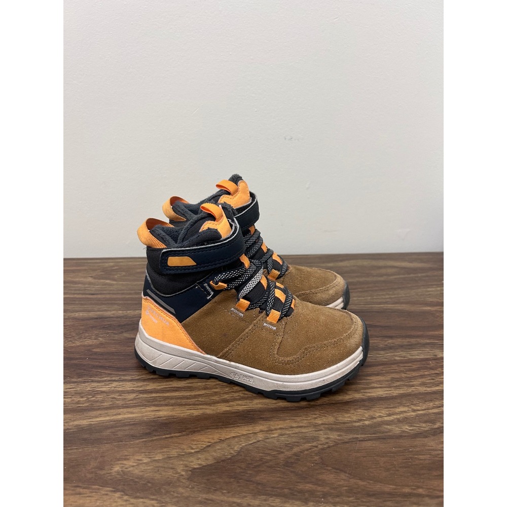 Quechua Decathlon Kids SH100 Warm Leather Snow Boots Brown Orange US 10C 8544121